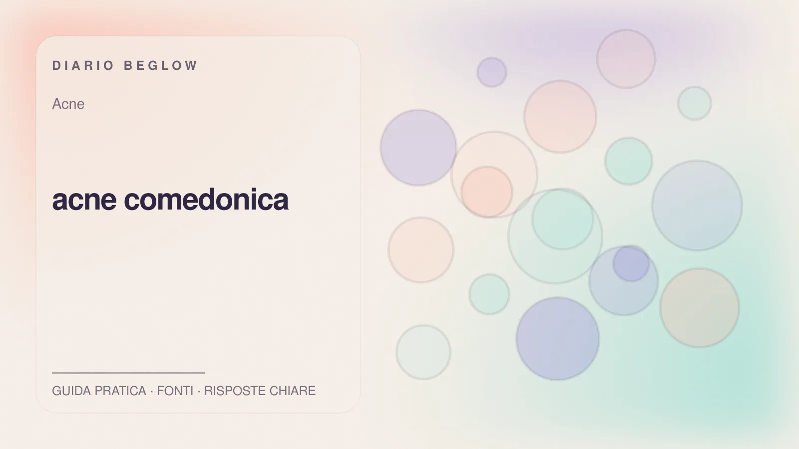Illustrazione editoriale Beglow dedicata a acne comedonica