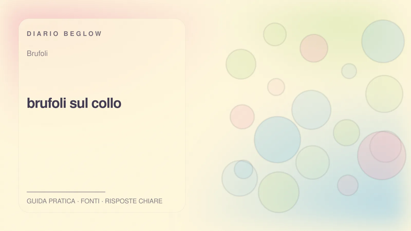 Illustrazione editoriale Beglow dedicata a brufoli sul collo