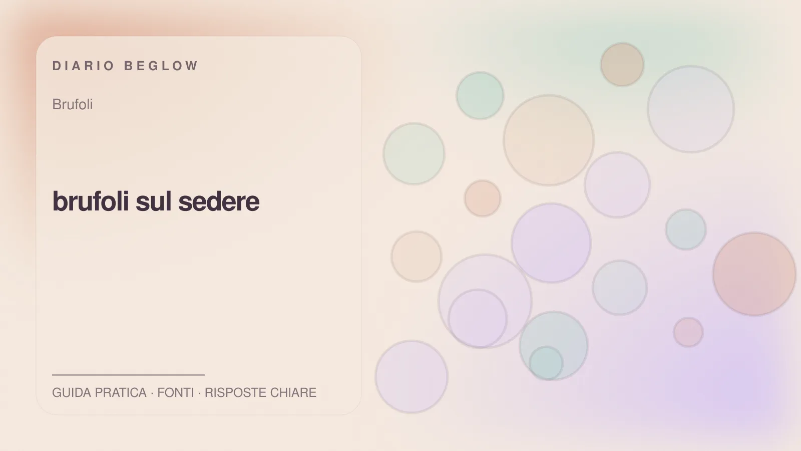 Illustrazione editoriale Beglow dedicata a brufoli sul sedere