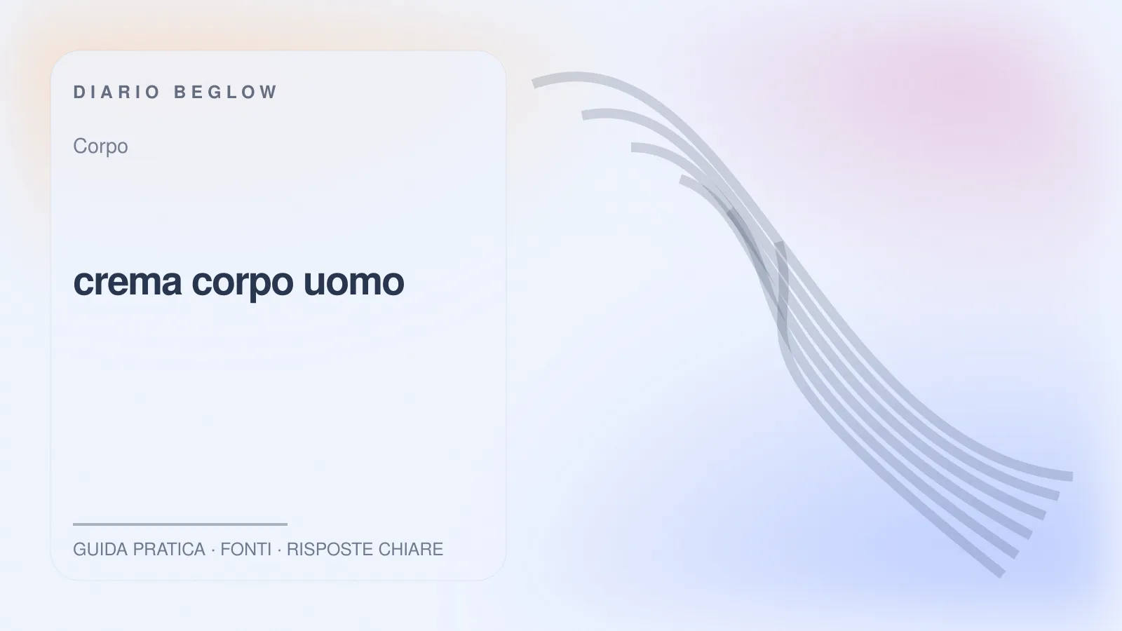 Illustrazione editoriale Beglow dedicata a crema corpo uomo