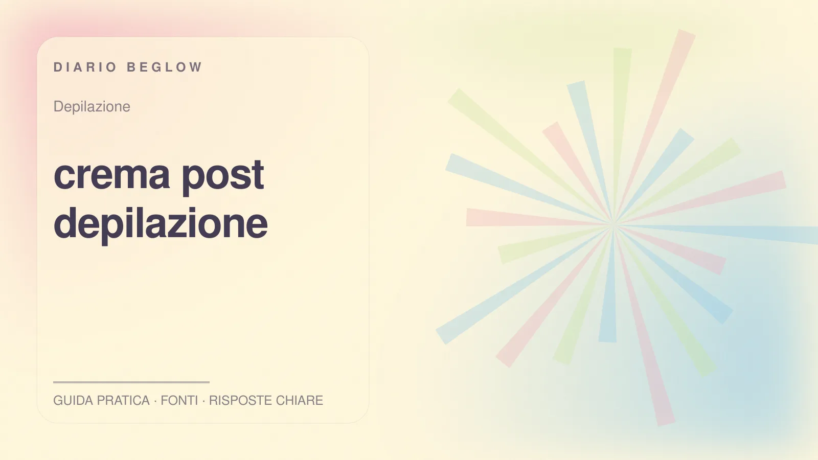 Illustrazione editoriale Beglow dedicata a crema post depilazione