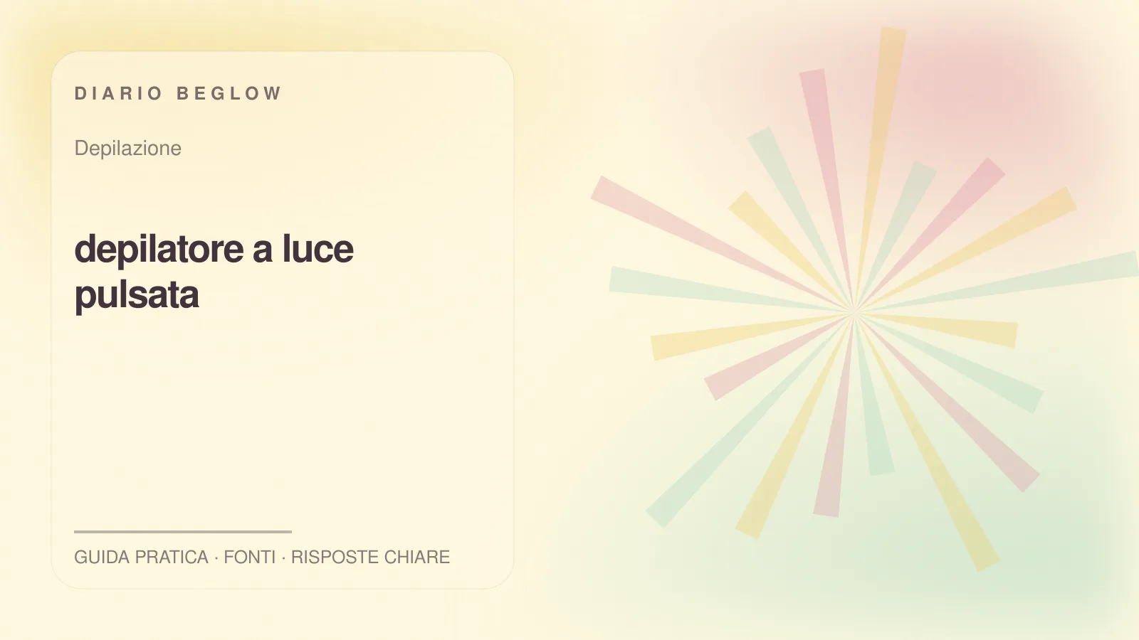 Illustrazione editoriale Beglow dedicata a depilatore a luce pulsata
