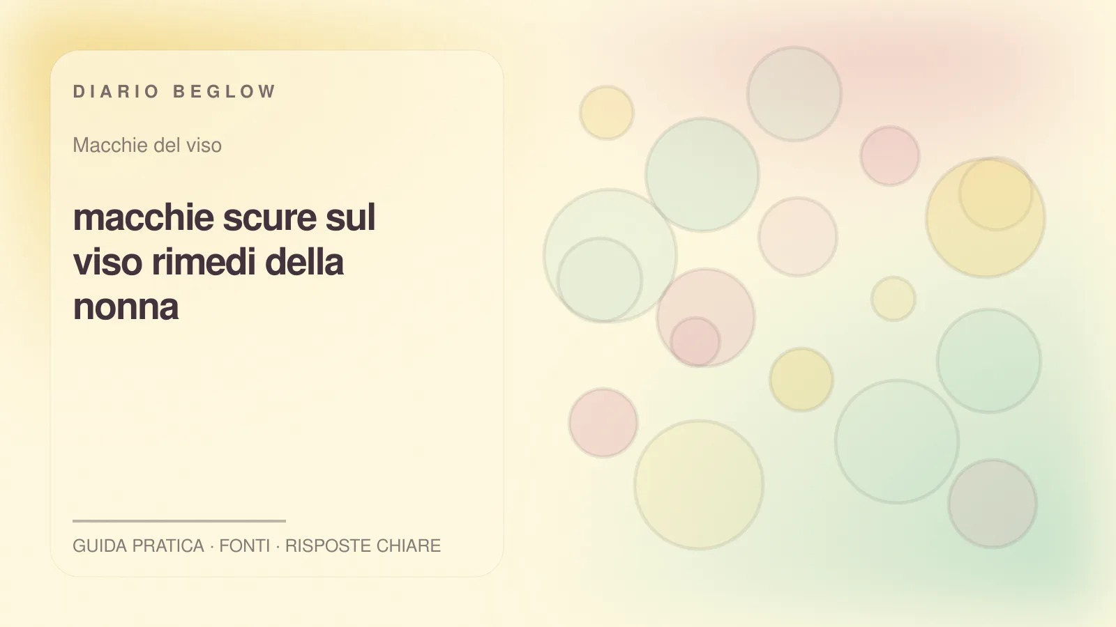 Illustrazione editoriale Beglow dedicata a macchie scure sul viso rimedi della nonna