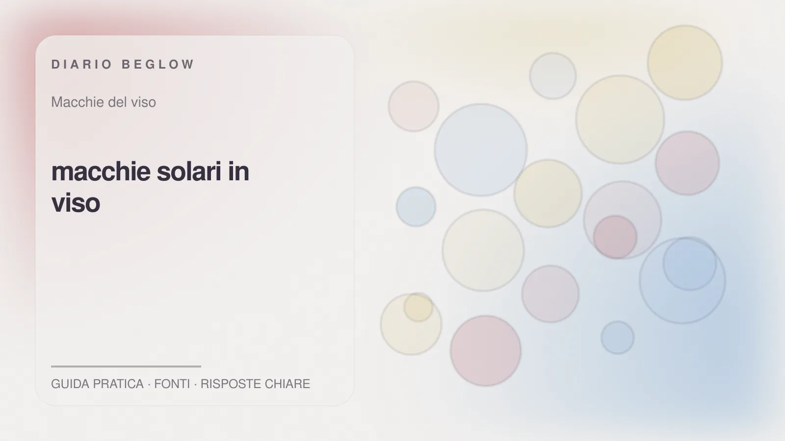 Illustrazione editoriale Beglow dedicata a macchie solari in viso