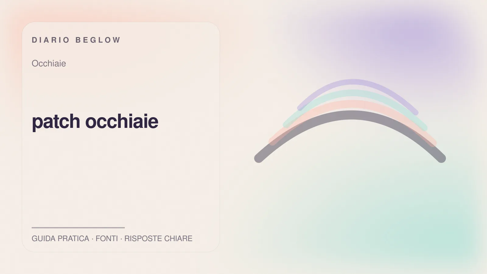 Illustrazione editoriale Beglow dedicata a patch occhiaie