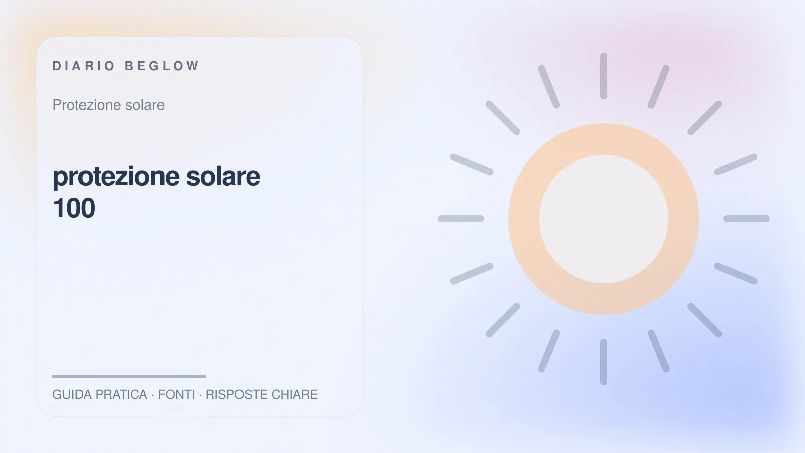 Illustrazione editoriale Beglow dedicata a protezione solare 100