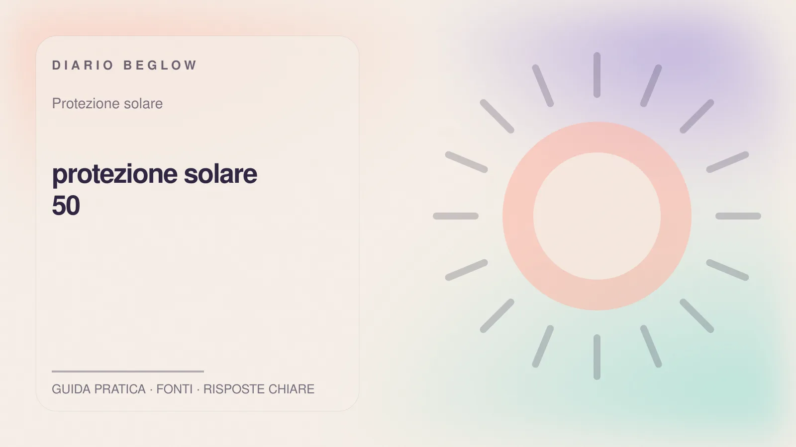 Illustrazione editoriale Beglow dedicata a protezione solare 50
