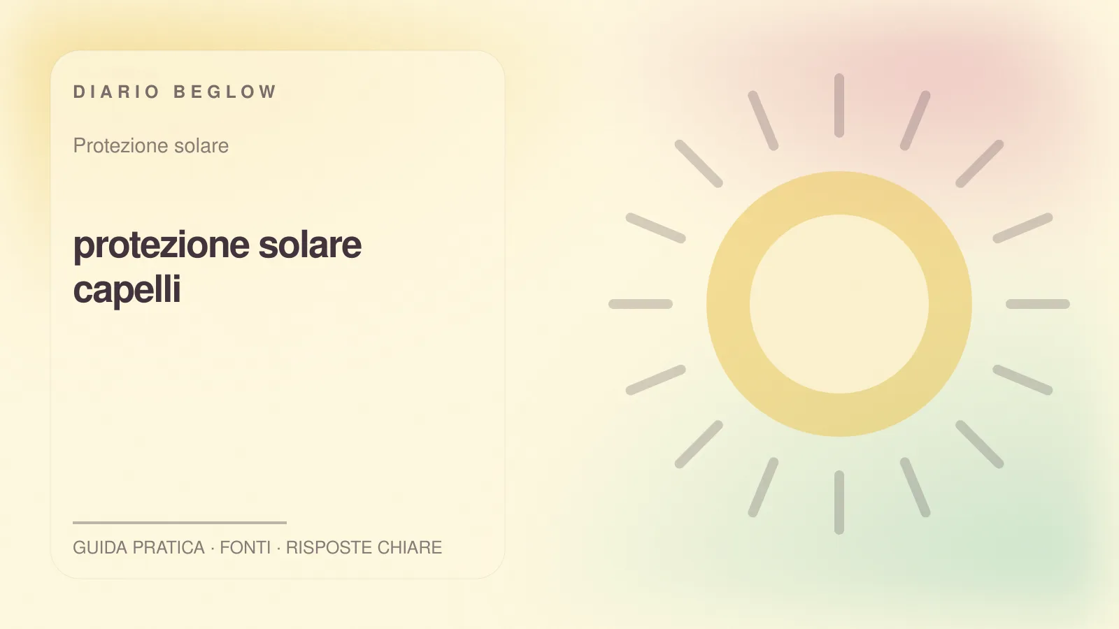 Illustrazione editoriale Beglow dedicata a protezione solare capelli
