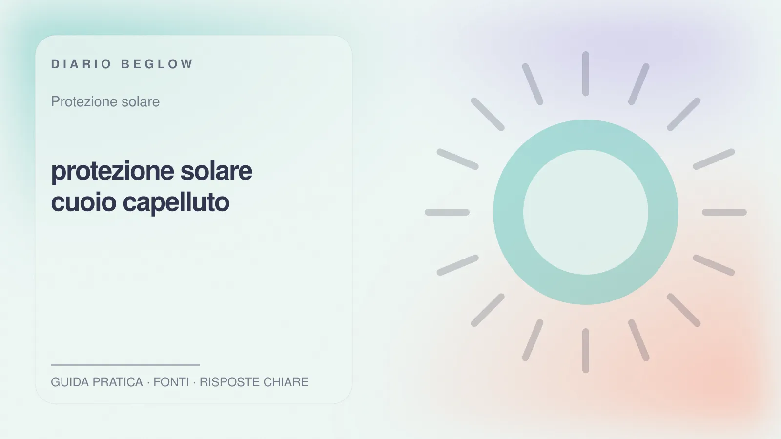 Illustrazione editoriale Beglow dedicata a protezione solare cuoio capelluto