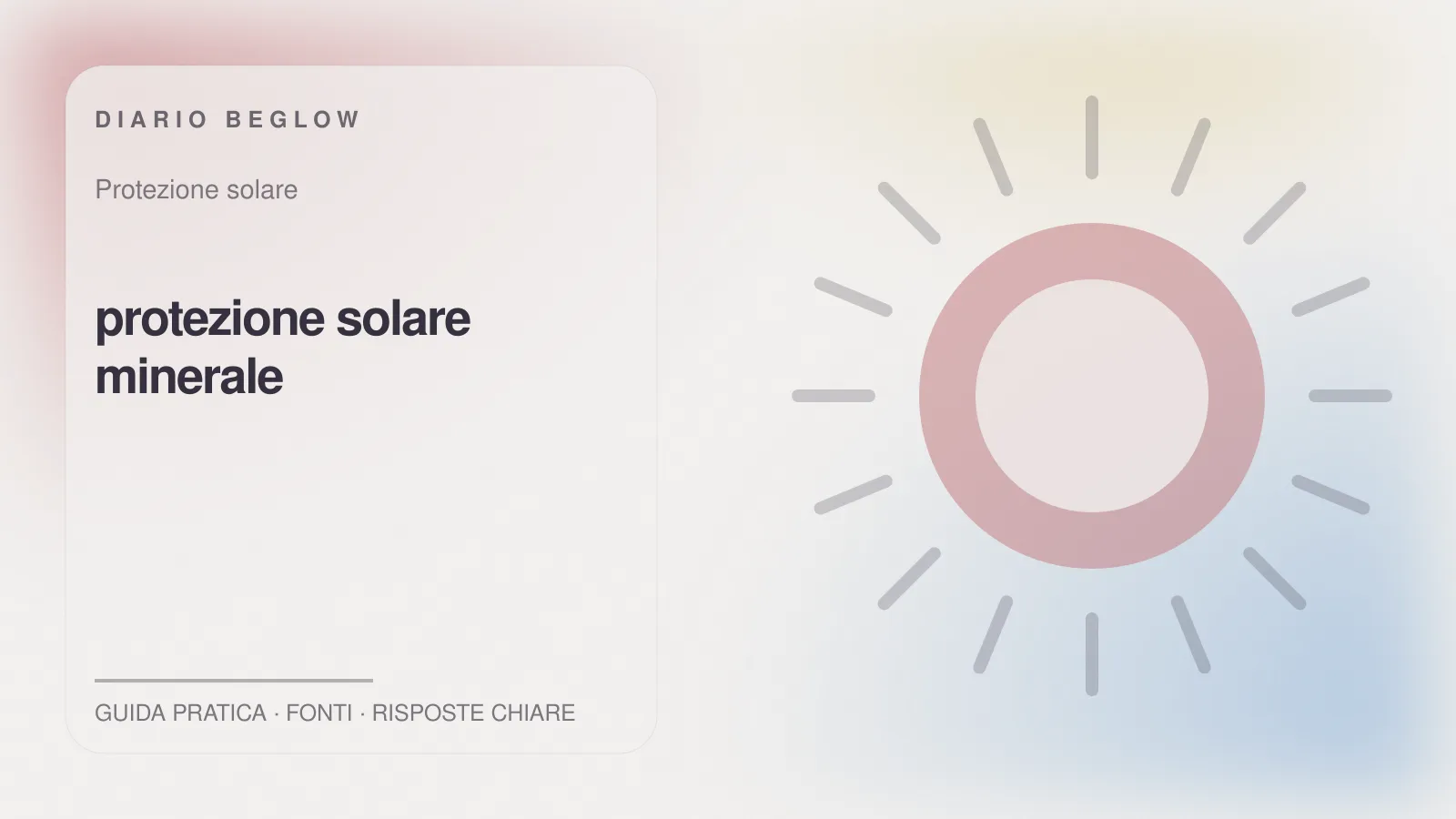 Illustrazione editoriale Beglow dedicata a protezione solare minerale