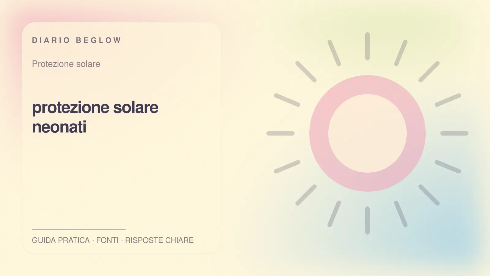 Illustrazione editoriale Beglow dedicata a protezione solare neonati