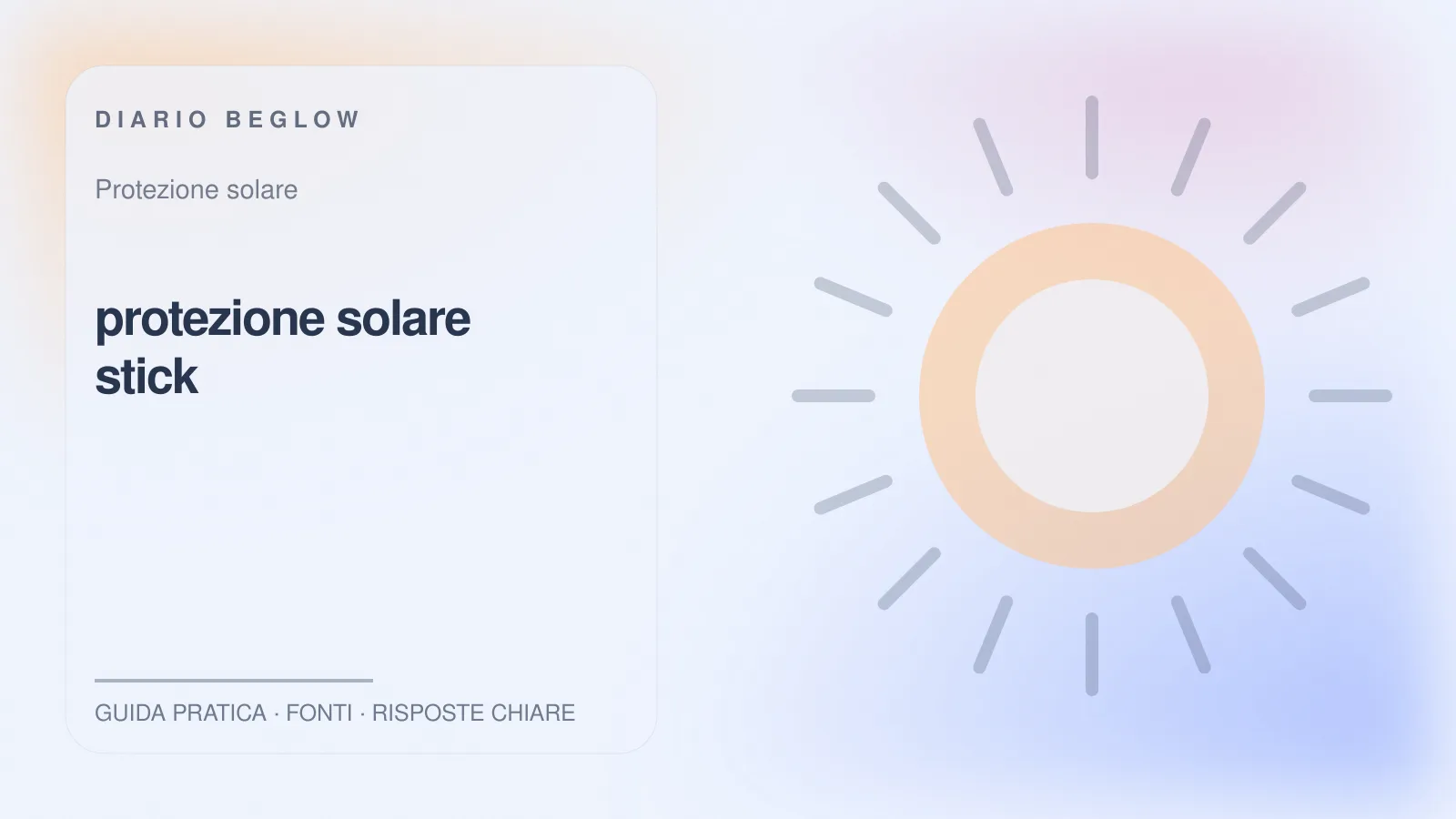 Illustrazione editoriale Beglow dedicata a protezione solare stick