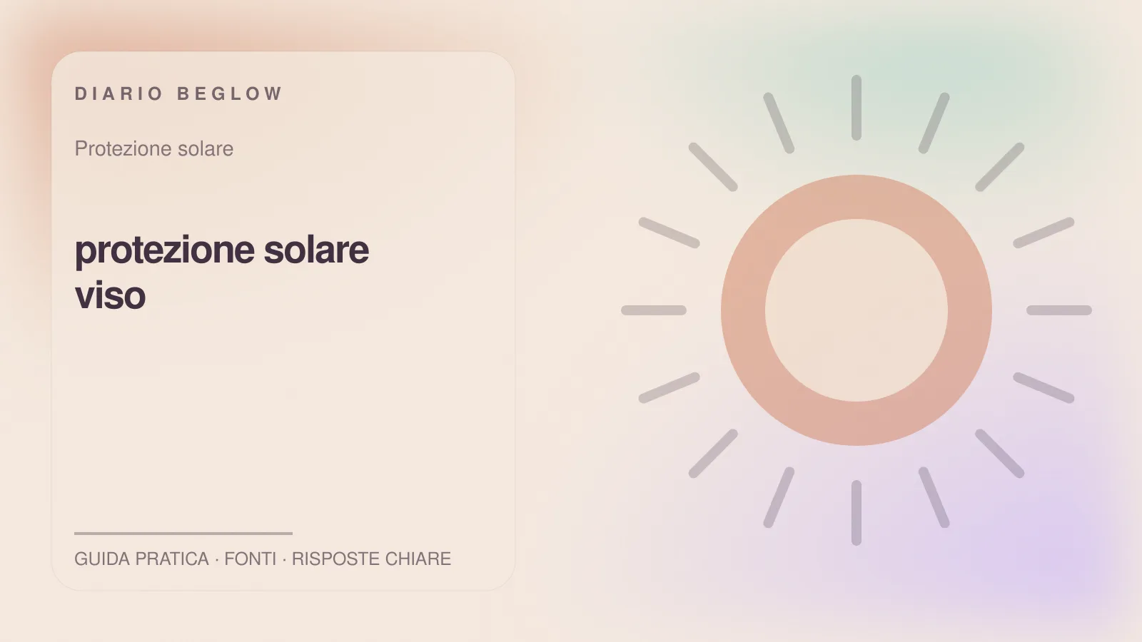 Illustrazione editoriale Beglow dedicata a protezione solare viso