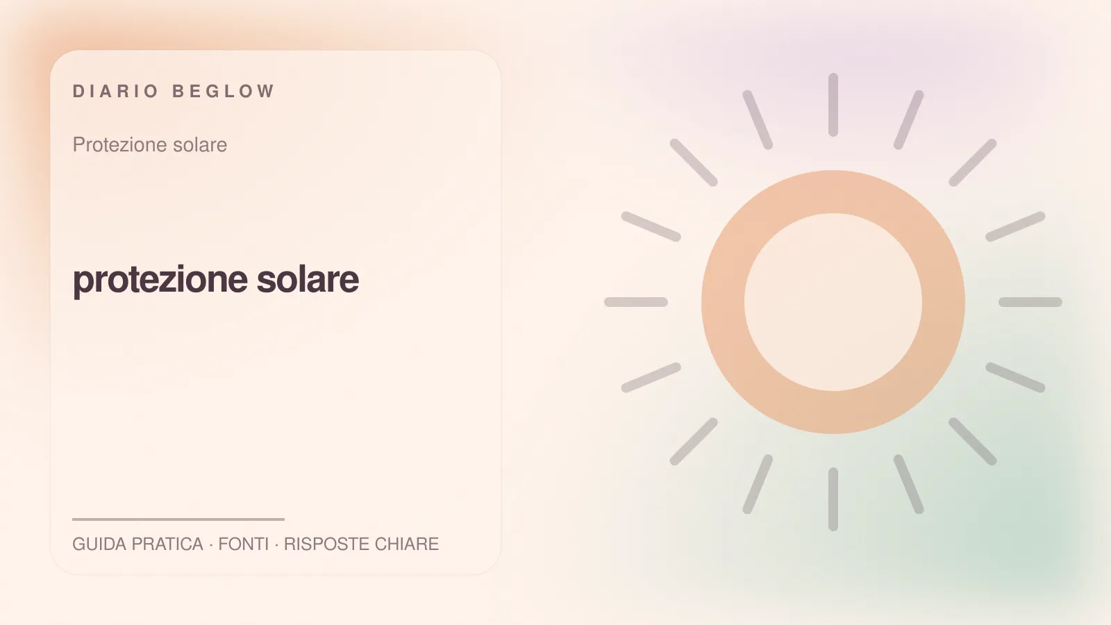 Illustrazione editoriale Beglow dedicata a protezione solare