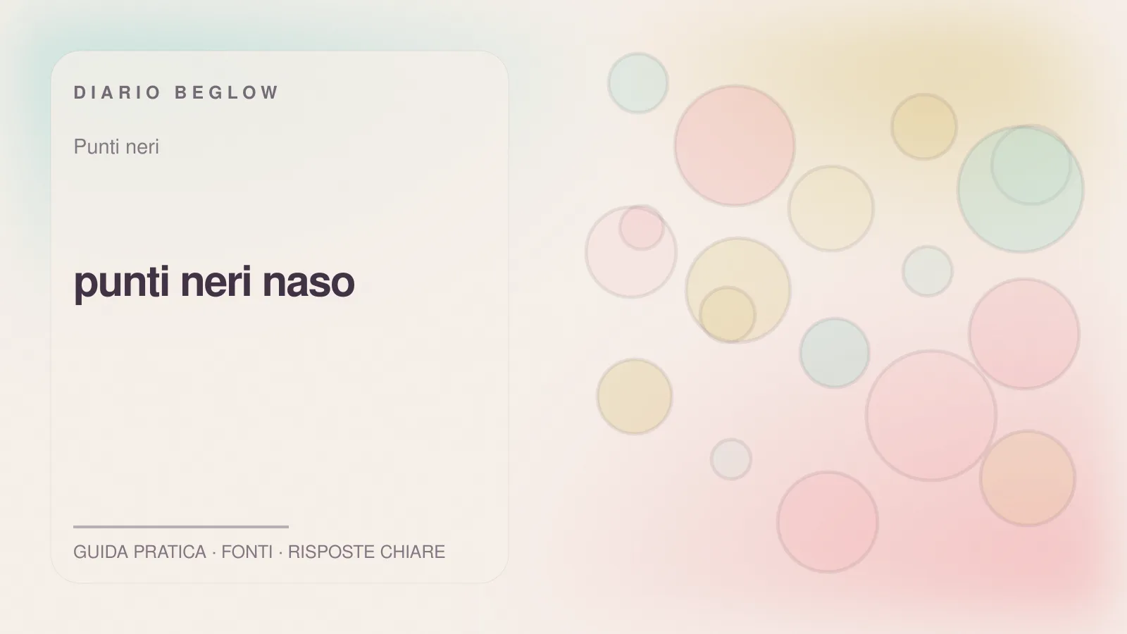 Illustrazione editoriale Beglow dedicata a punti neri naso