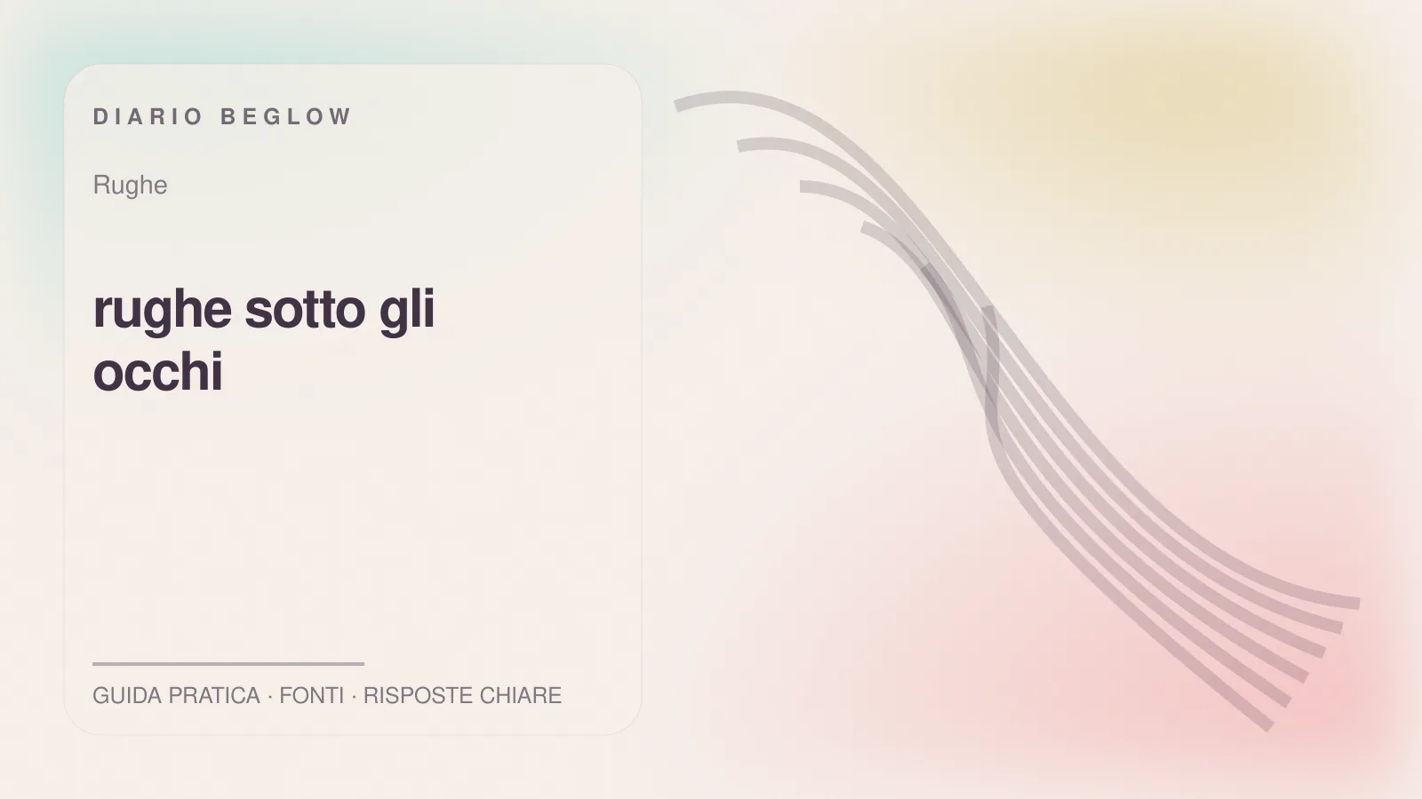 Illustrazione editoriale Beglow dedicata a rughe sotto gli occhi